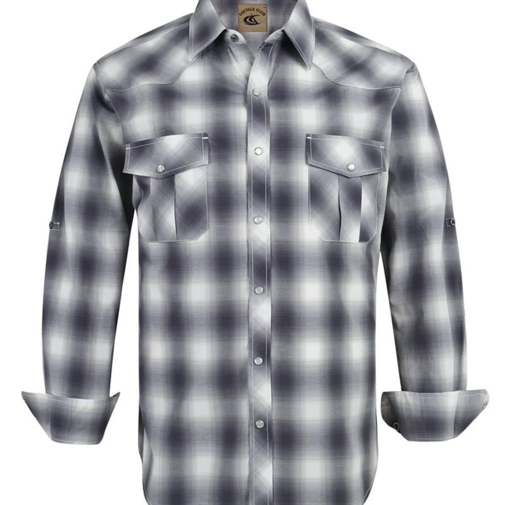 COEVALS CLUB Men's Black and White Plaid Button Down Shirt Size M